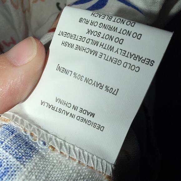 Paper Heart Women’s Dress Size XS Italian Print Linen Blend Mini Short - Picture 3 of 5